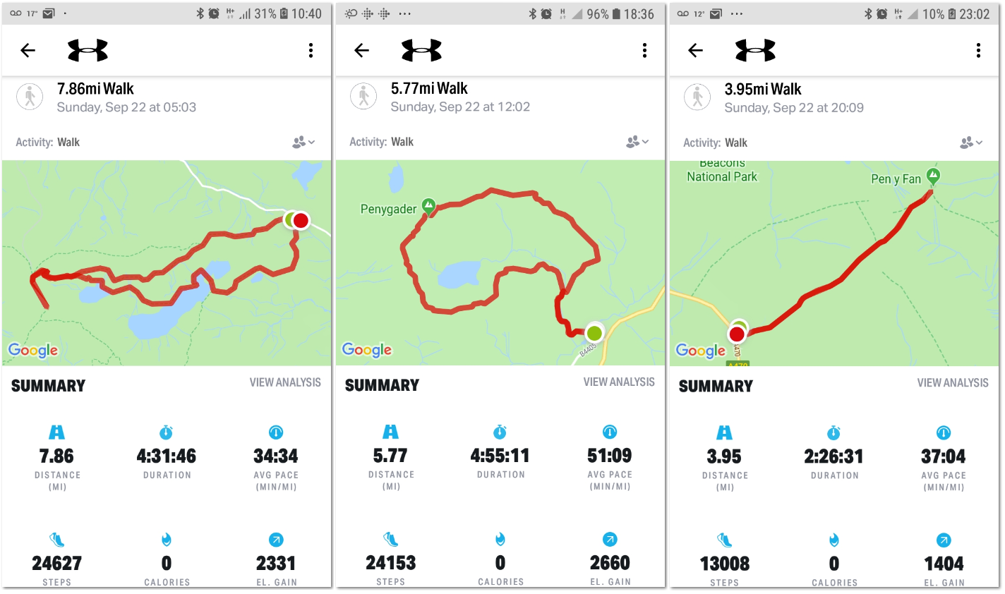 Welsh Three Peaks route map 2019